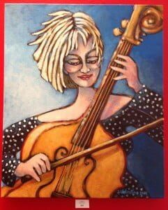 Painting by Sally Valentine, Jana's RedRoom FIRST Resident Artist!