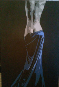nude in blue