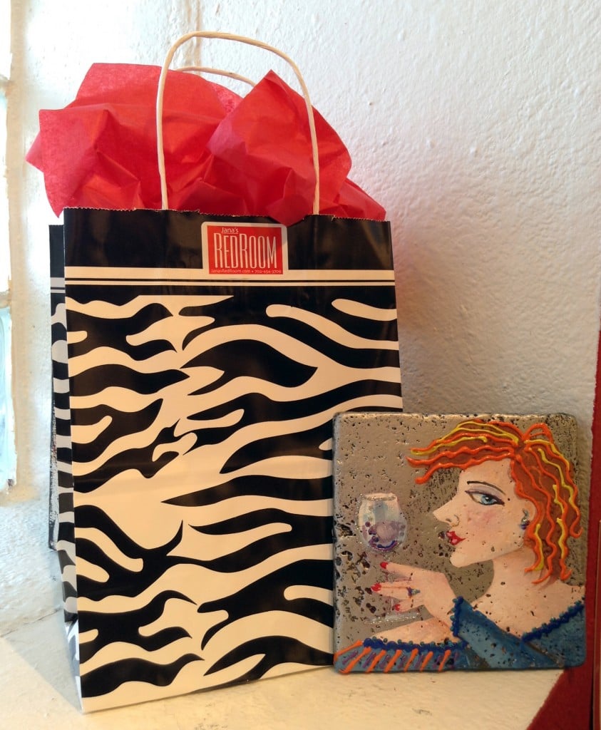 Dimensional paint on tiles by Sally Valentine only $40 with always FREE gift bag and tissue
