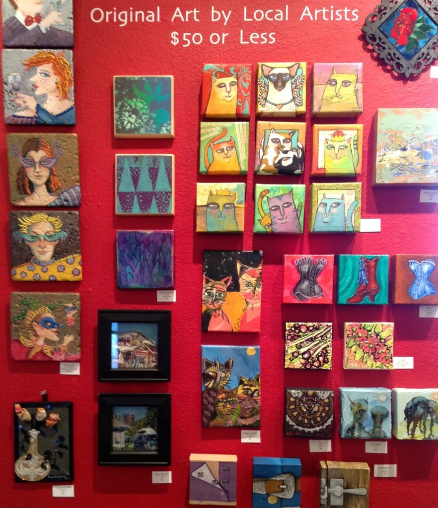 I love the original art by local artists $50 or less wall ... perfect for gift giving!